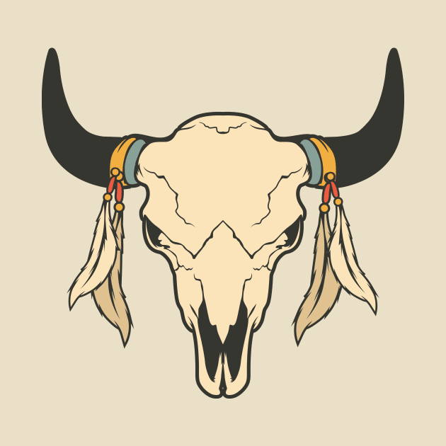 Wild Bison skull by Wintrly