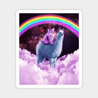 Rainbow Llama - Cat Llama Magnet