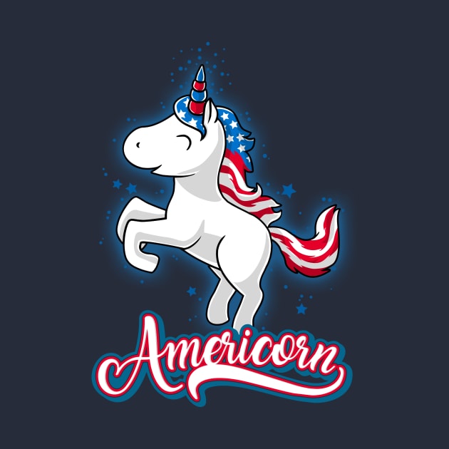 Americorn-Patriotic Proud American Unicorn Kids Gift by Cheesybee