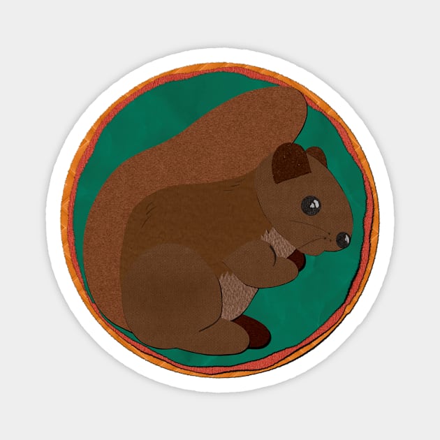 Paper Craft Squirrel Magnet by Black Squirrel CT