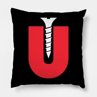 Screw U Icon - Funny Construction Carpentry Woodworking Pillow