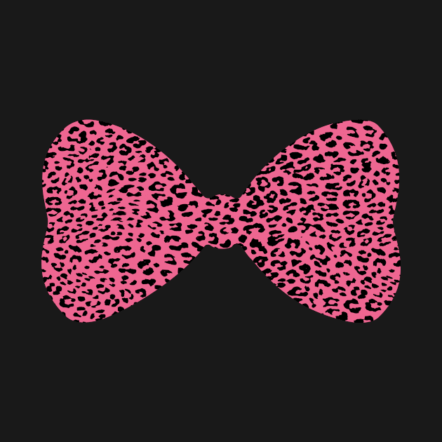 Cute Pink Leopard Bow Tie Graphic Gift For Women, Teens & Girls by Haute Leopard