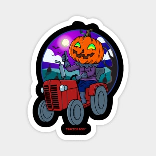Tractor Critters Pumpkin Halloween Magnet
