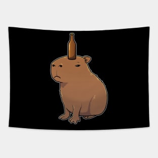 Capybara with Beer on its head Tapestry