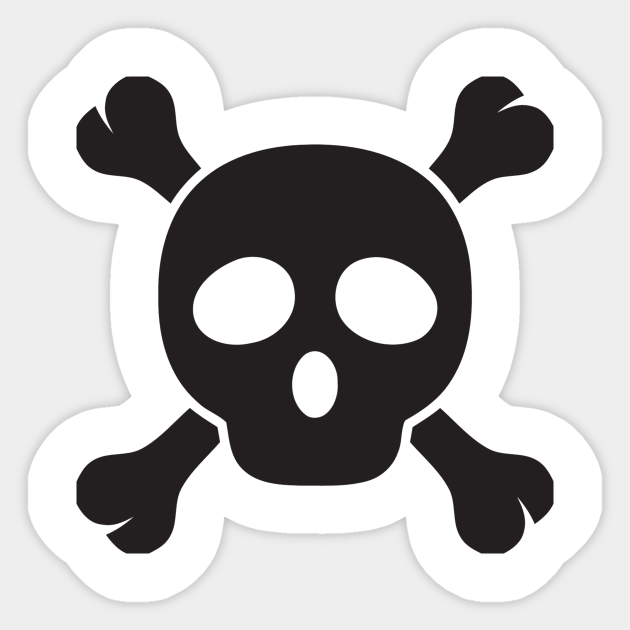 Death Symbol Skull and Bones Black Pirate Logo Icon Emoticon - Death - Sticker | TeePublic Death Symbol Skull and Bones Black Pirate Logo Icon Emoticon - Death - Sticker | TeePublic