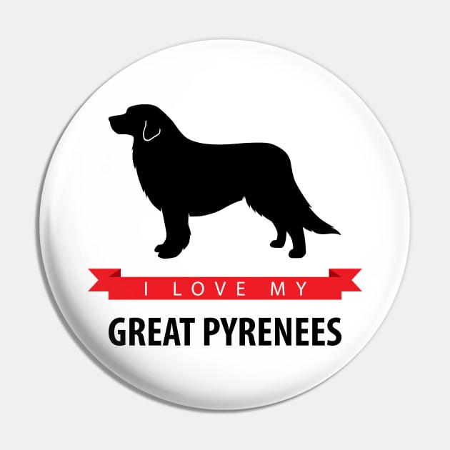 I Love My Great Pyrenees Pin by millersye