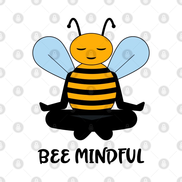 Be Mindful Meditating Bumble Bee Design by MedleyDesigns67