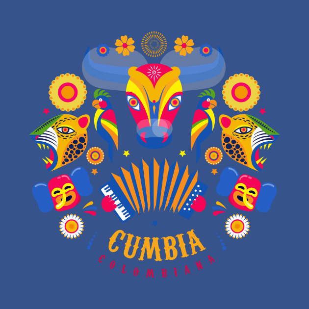 Cumbia colombiana - colombian music - fiesta design by verde