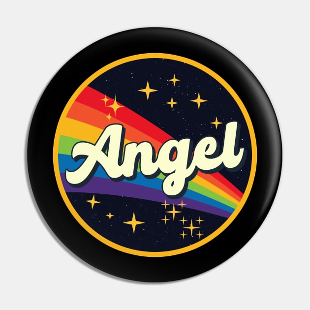 Angel // Rainbow In Space Vintage Style Pin by LMW Art