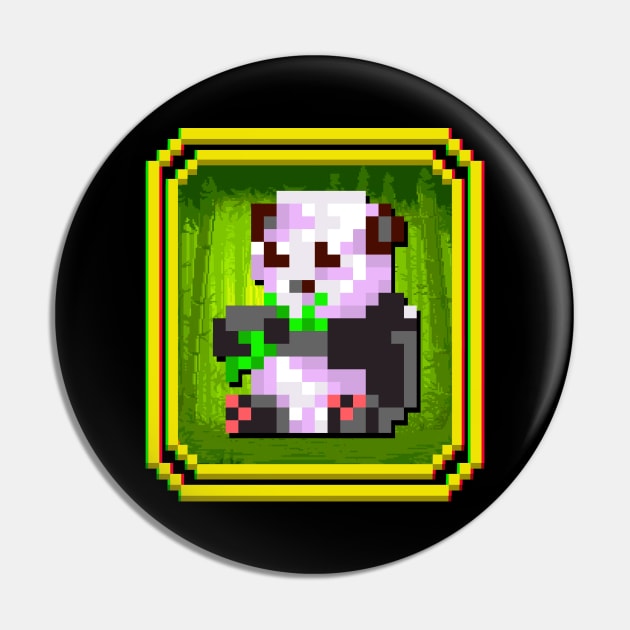 Cute 8-Bit Panda Awesome Animal 8Bit Panda Bear Pin by theperfectpresents