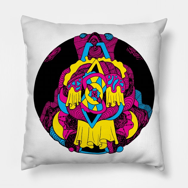 CMYK Circle of Ornament Pillow by kenallouis