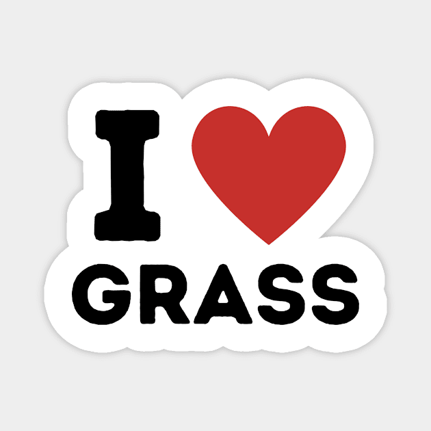 I Love Grass Simple Heart Design Magnet by Word Minimalism