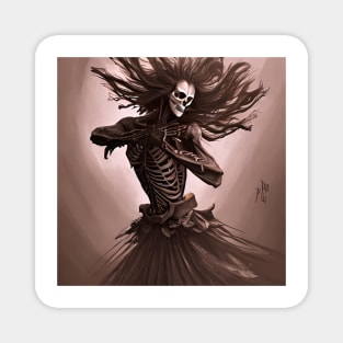 Ballet Skeleton Gothic Warrior Magnet