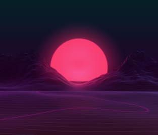 Neon Sunset Magnet