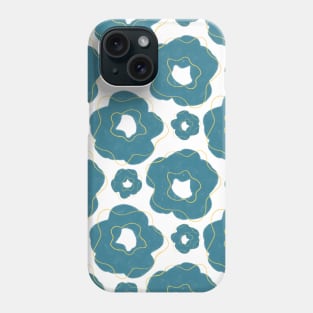 Simple blue and yellow pencil flowers pattern Phone Case