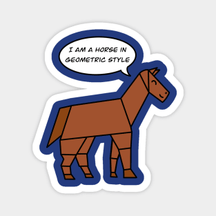 Funny geometric horse Magnet