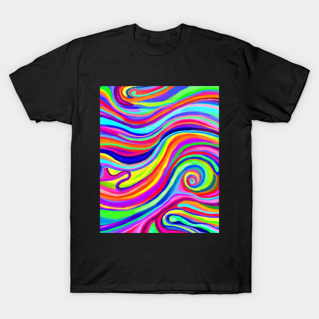 Trippy Swirly Rainbow Abstract - Psychedelic Pattern - T-Shirt