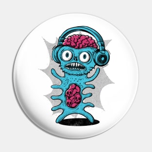 Brainy Music Monster Pin