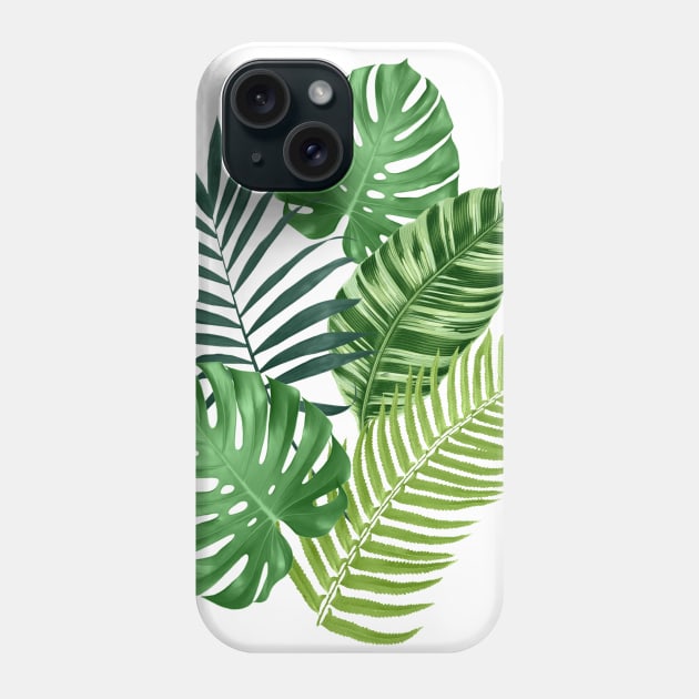 Tropical leaves Phone Case by CatyArte