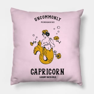 "Capricorn Luxury Bath Oils: Uncommonly Persuasive" Cool Zodiac Art Pillow