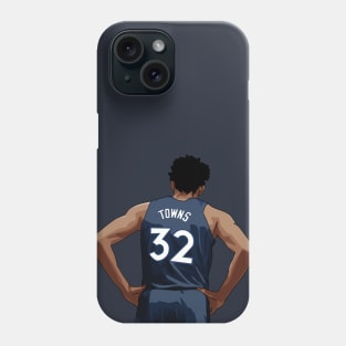 Karl-Anthony Towns Vector Back Blue Phone Case