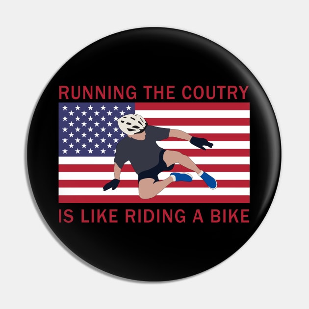 Joe Biden Falling Off His Bike Pin by valentinahramov