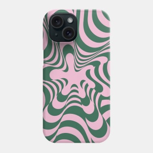 Abstract Groovy Retro Liquid Swirl Pink Green Pattern Phone Case