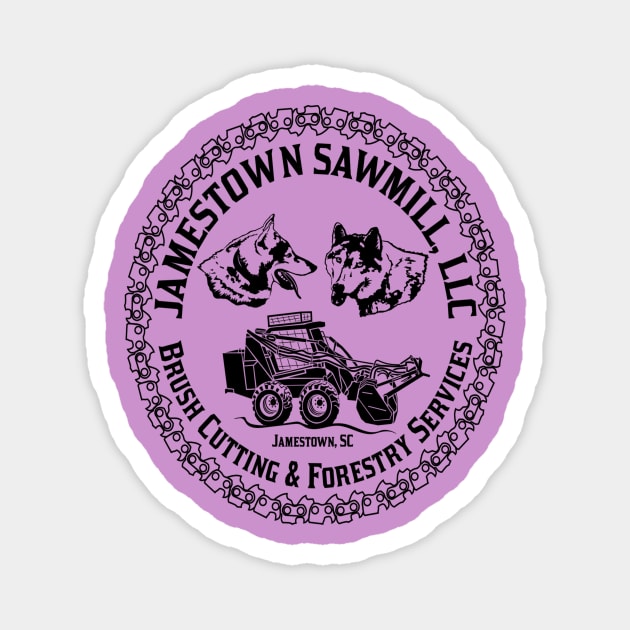 Jamestown Sawmill Logo - Black Lettering Front & Back Magnet by Jamestown Sawmill