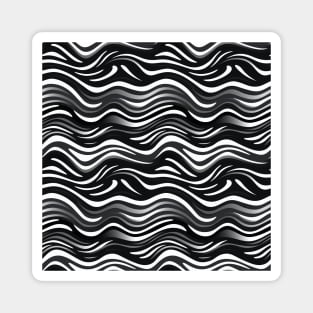 Monochrome Waves: Modern Abstract Ebb and Flow Magnet