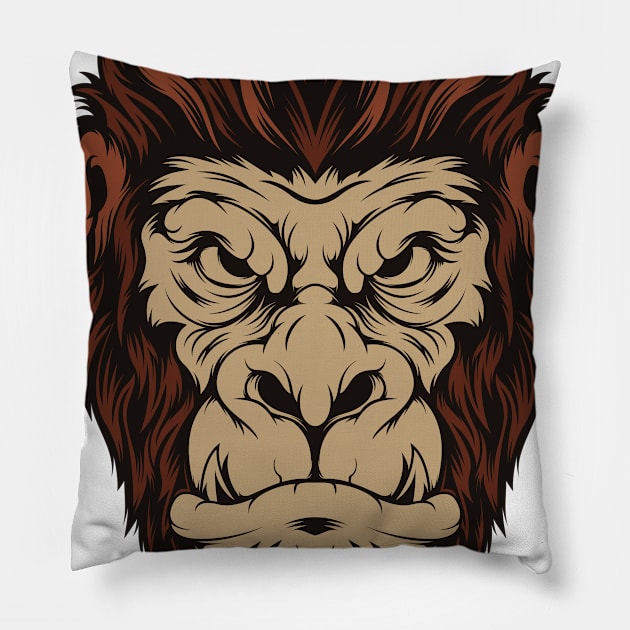 Vintage Gorilla head Pillow by JagatKreasi