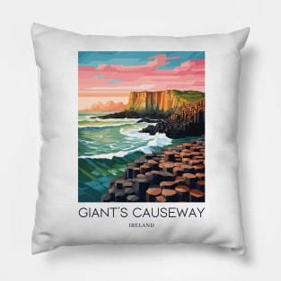 A Pop Art Travel Print of the Giant´s Causeway - Ireland Pillow