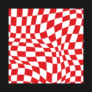 Man Utd Distorted Checkered Pattern T-Shirt