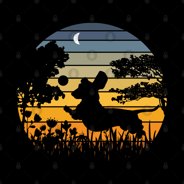 Dachshund Wiener Dog Sunset Garden Nature Lover by Apocatnipse Meow