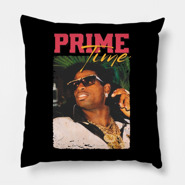 Vintage Deion Prime Time Pillow by Marc Graphic