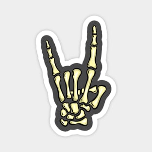 Metal Fingers Rock Creepy Halloween Skeleton Hand Gesture Swearing Magnet