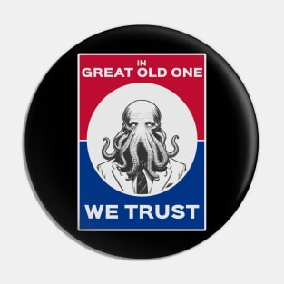 Cthulhu For President USA 2024 Election Red Blue - In Great Old One We Trust Pin