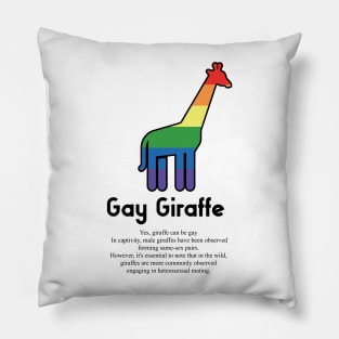 Gay Giraffe G6b - Can animals be gay series - meme gift t-shirt Pillow