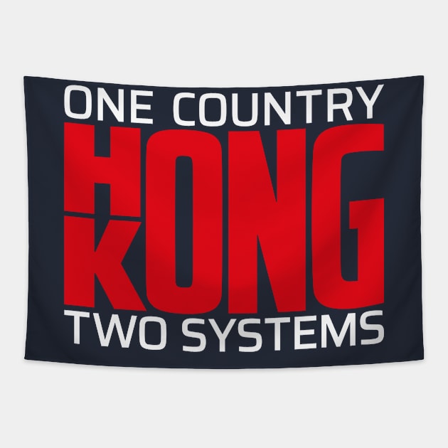 Hong Kong China One Country Two Systems Political Statement Tapestry by peter2art