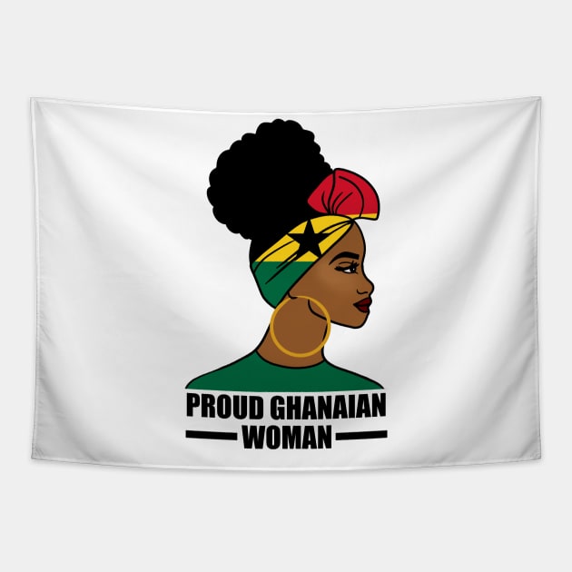 Proud Ghanaian Woman, Ghana Flag, African Tapestry by dukito