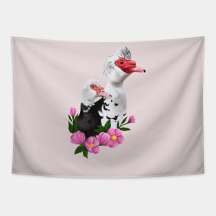 Muscovy duck couple Tapestry