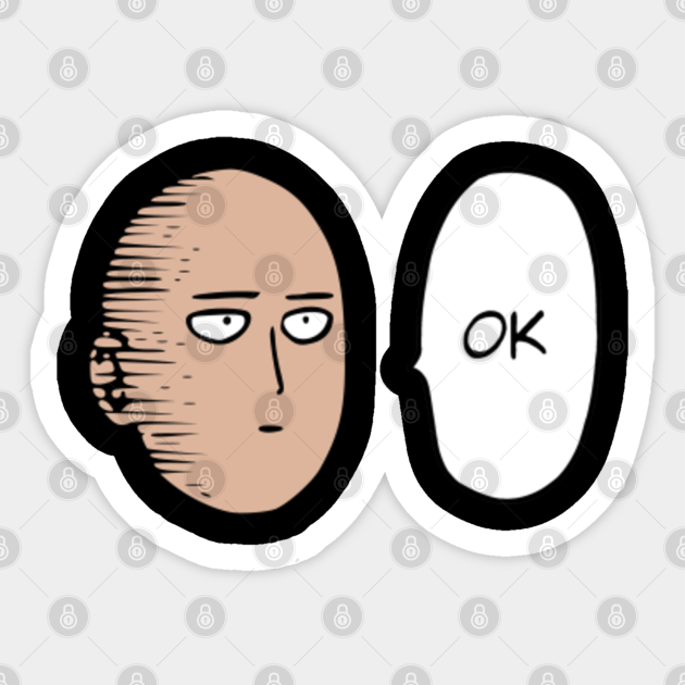 Saitama Ok Face Fanart Funny Memes Saitama Ok Face Fanart Sticker Teepublic