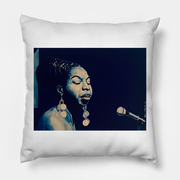 Nina Simone Pillow by BryanWhipple