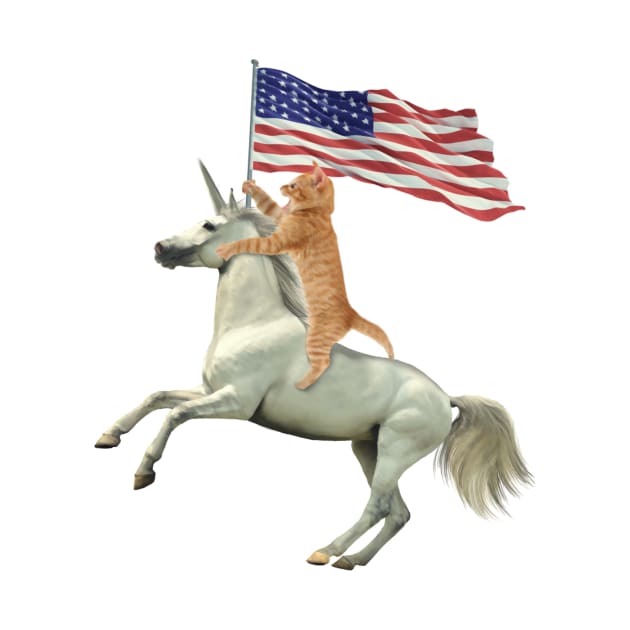 'Meowica Unicorn Cat' Funny July 4th Flag Gift by ourwackyhome