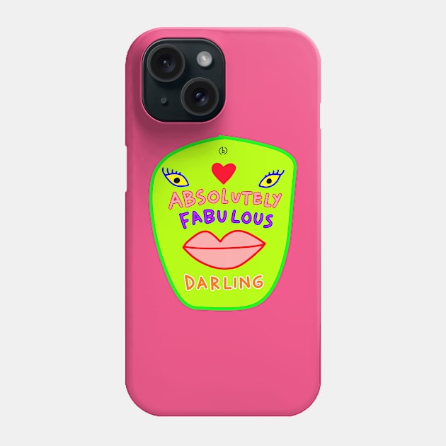 Absolutely fabulous darling green face Phone Case by (b)ananartista sbuff