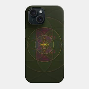 Mosaic Kaleidoscope Flower Yellow Black and Red Phone Case