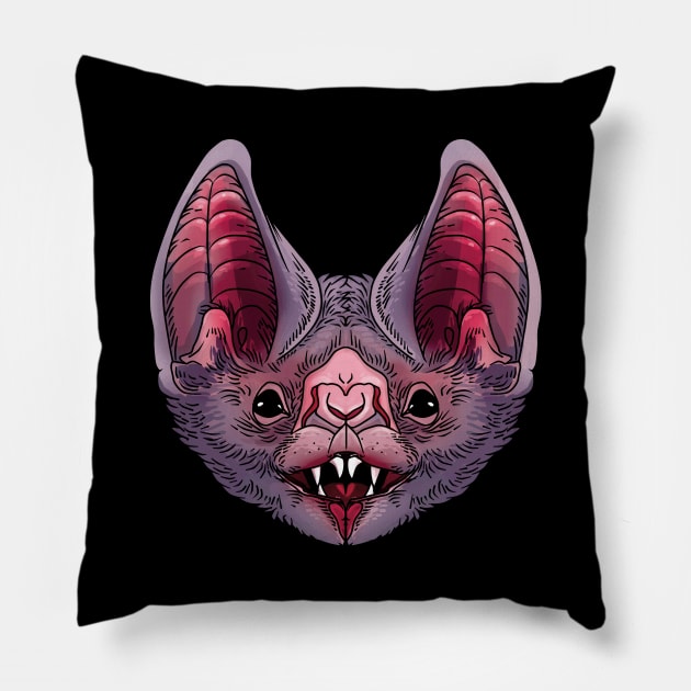 Vampire bat face Pillow by Ryuvhiel