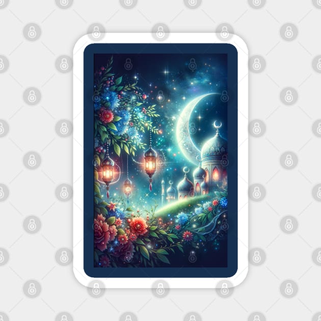 Magical Ramadan Moon & Mosque Magnet by HolidayBug