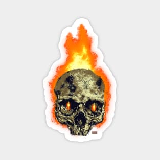 Fiery Skull Magnet