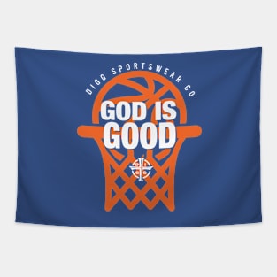 GOD IS GOOD (ROYAL & ORANGE) Tapestry