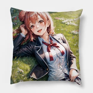 yuigahama lying on the grass Pillow